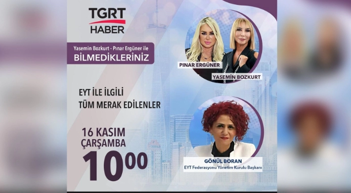 EYT Başkanı Özüpak TGRT canlı yayınına konuk olacak