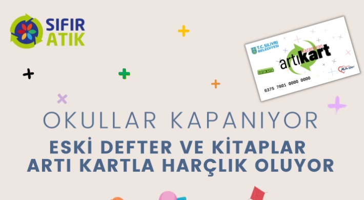 Silivri'de eski defter ve kitaplar artı kart ile harçlık oluyor