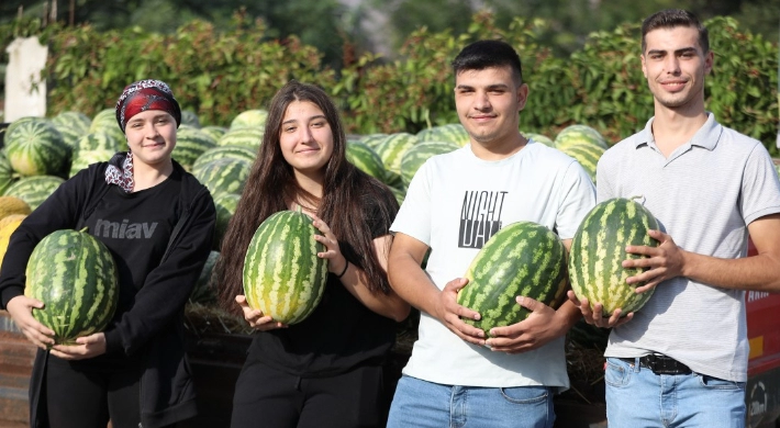 SİLİVRİ KADIKÖY'DE KARPUZLAR YARIŞTI