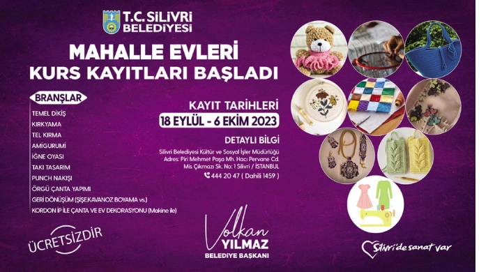 SİLİVRİ BELEDİYESİ MAHALLE EVLERİ KURS KAYITLARI BAŞLADI