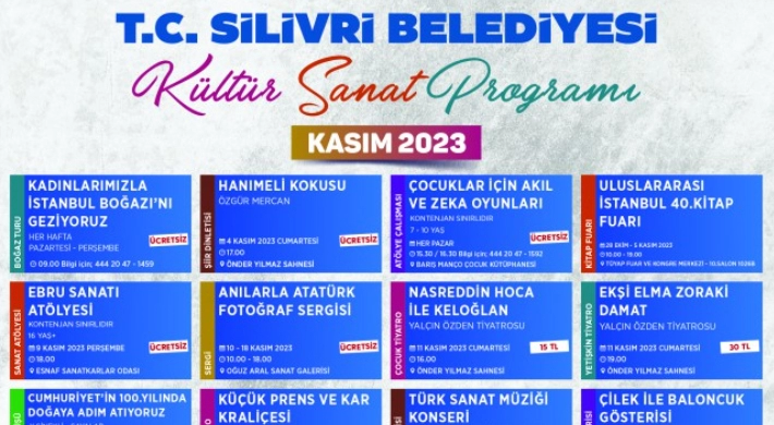 KASIM AYI KÜLTÜR SANAT PROGRAMI BELLİ OLDU