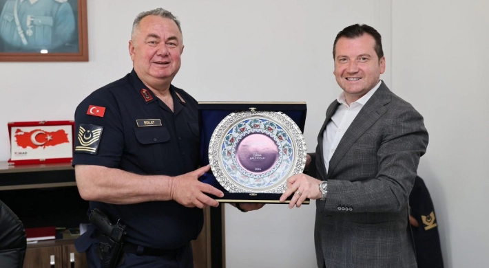 Başkan Balcıoğlu, Büyükkılıçlı Jandarma Karakol Komutanı Ahmet Duran Bulat’ı Ziyaret Etti
