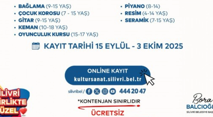 Silivri Belediyesi Kültür Merkezi Kış Dönemi Kurs Kayıtları Başladı!