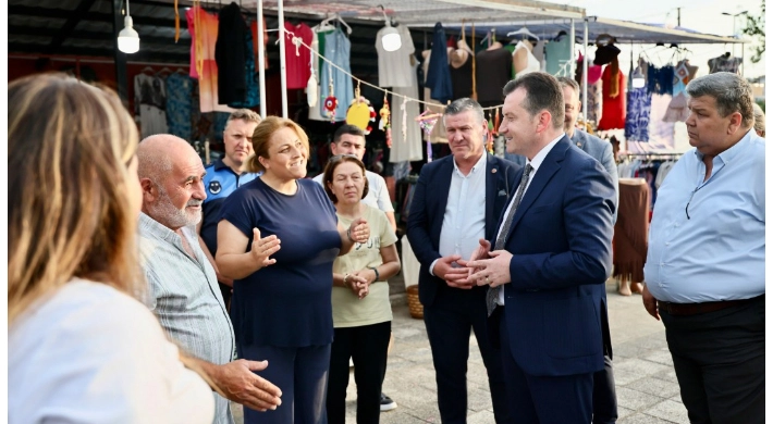 Başkan Balcıoğlu, Gümüşyaka Gece Pazarı’nı ziyaret etti