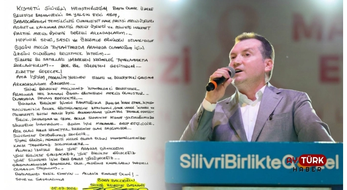 Bora Balcıoğlu'ndan meclise el yazılı mesaj: "Yine omuz omuza yürüyeceğiz"
