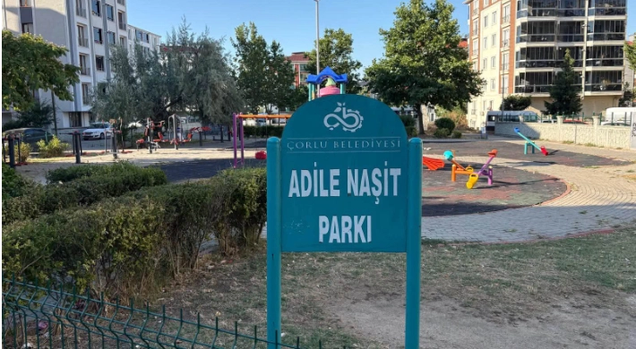 Çorlu'da Adile Naşit Parkı'nda Vandallık
