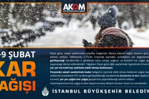 İstanbul için 5-9 Şubat'ta kar uyarısı