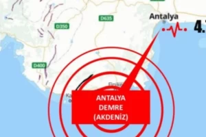Antalya'da 4,7 büyüklüğünde deprem!