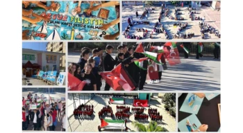 Okullarda eş zamanlı ’Filistin’ farkındalıkları
